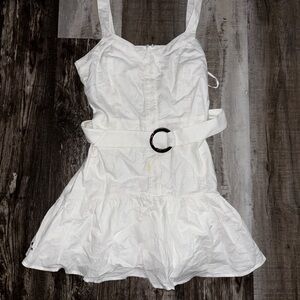 Lulu's White Mini Dress with Belt